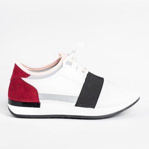 Qupid Women Sleek Lace Up Trendy Comfy Athletic Sneakers - White -